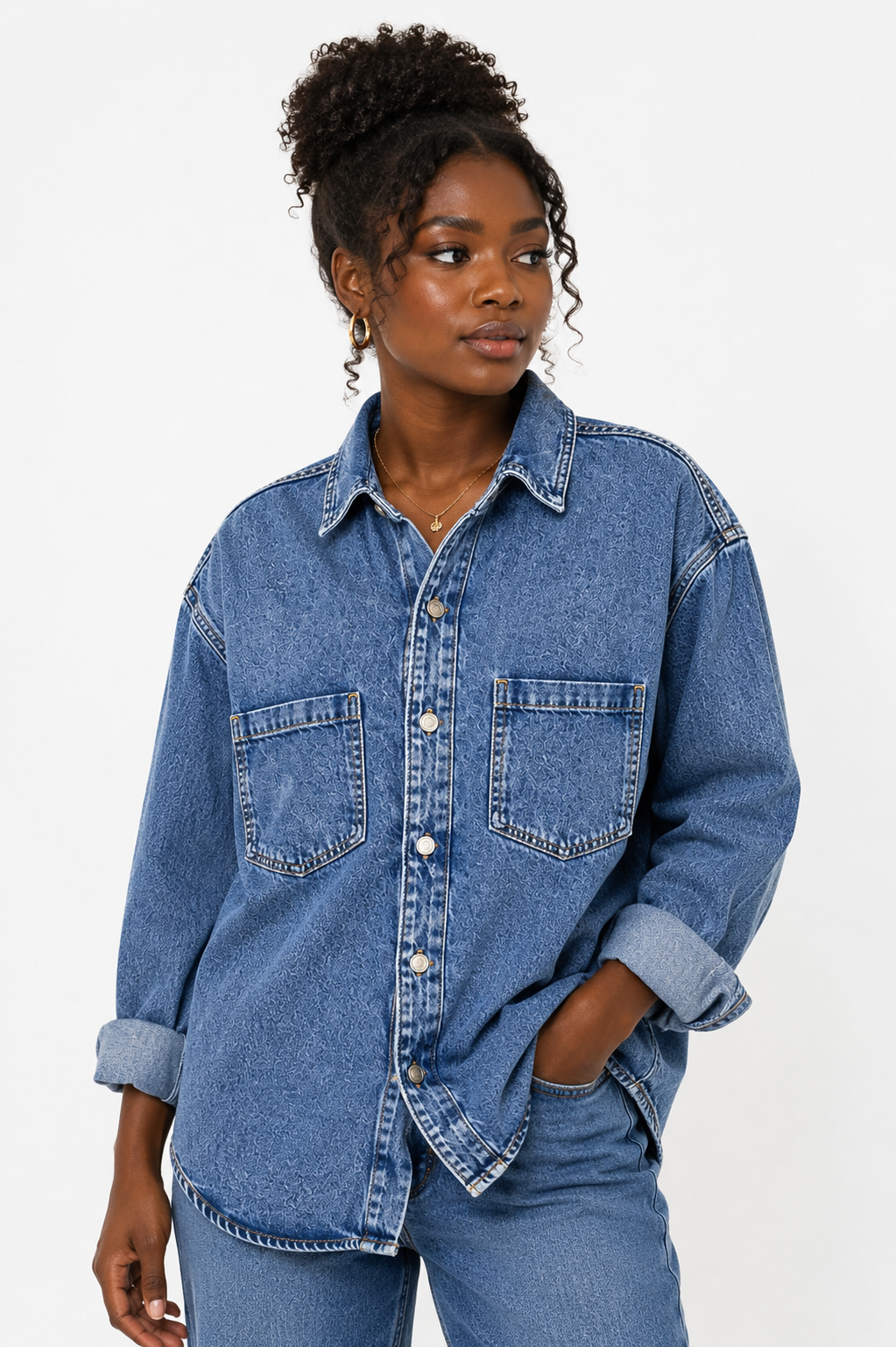 H&M Unisex denim shirt/loose jacket