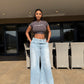 Primark blue wide leg jeans