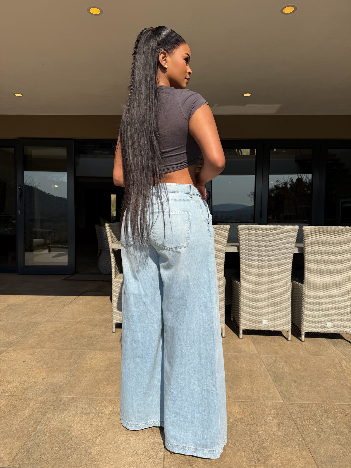 Primark blue wide leg jeans