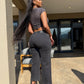 Denim cropped black jeans