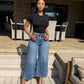 Zara cropped length high-rise jeans