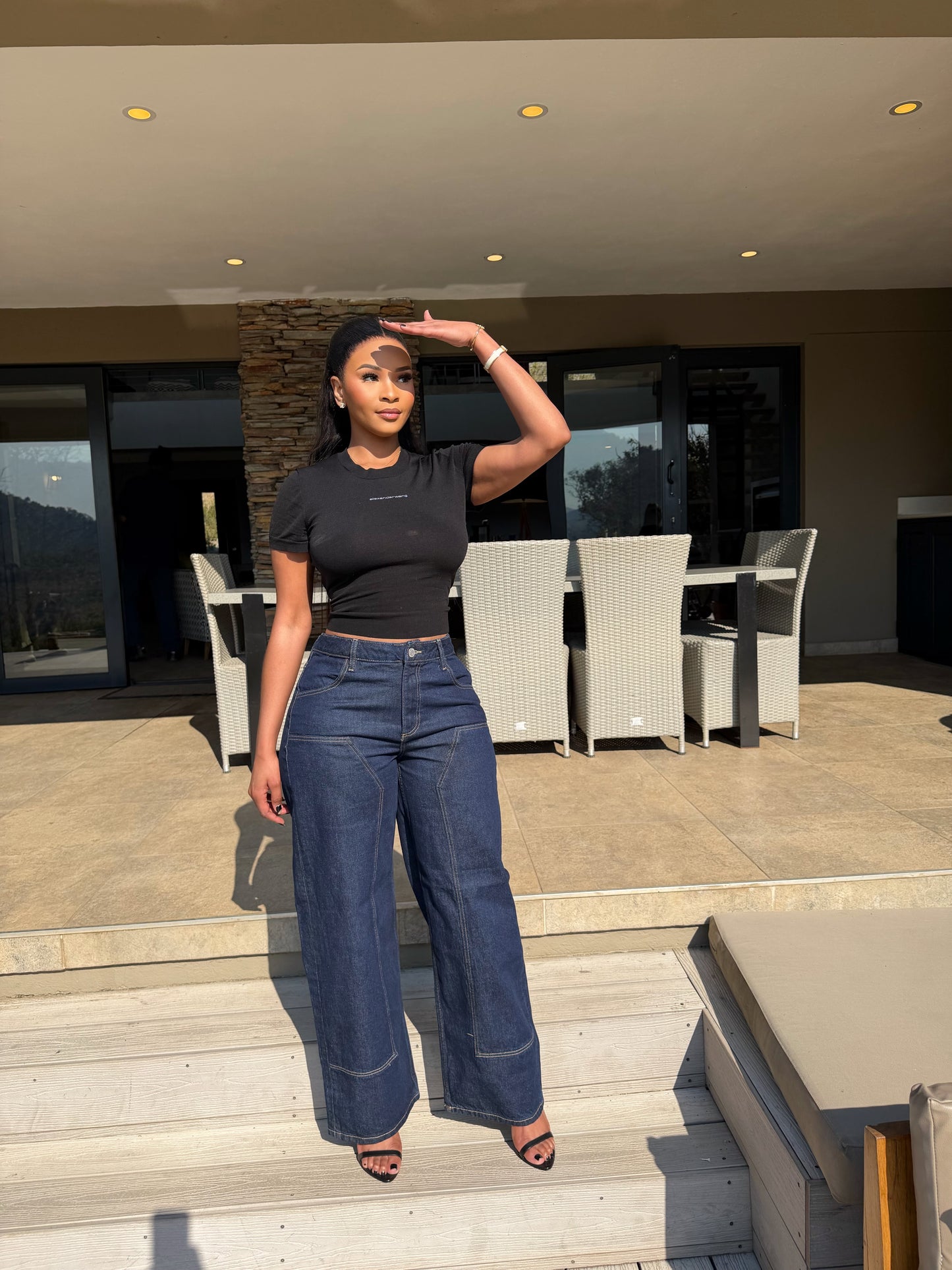 Primark blue wide-leg jeans