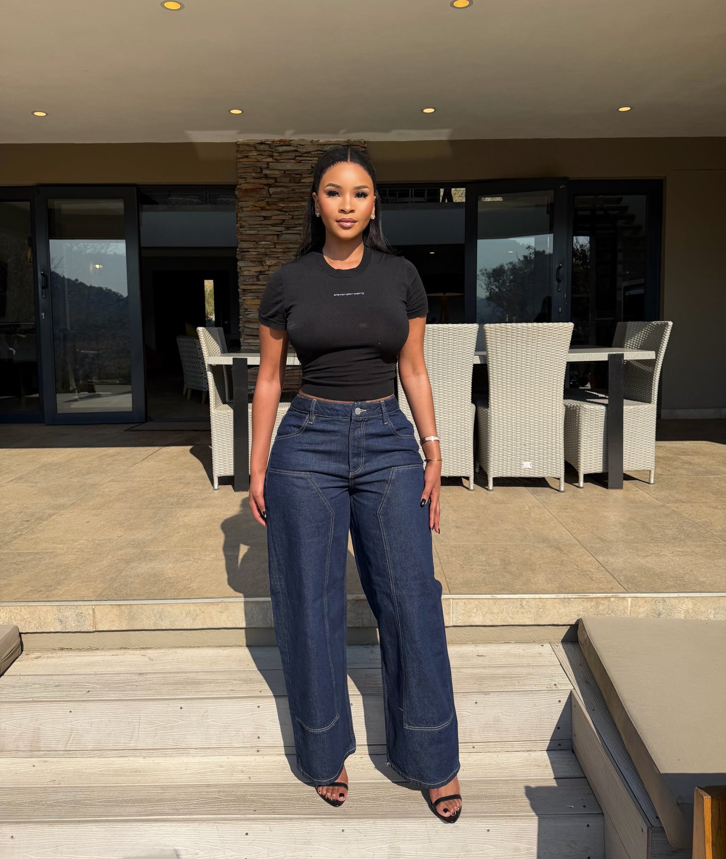 Primark blue wide-leg jeans