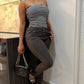 Kiabi dark grey high-rise skinny jeans