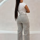 Mango Grey high-rise boyfriend jeans