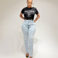 Blue high-rise blue jeans